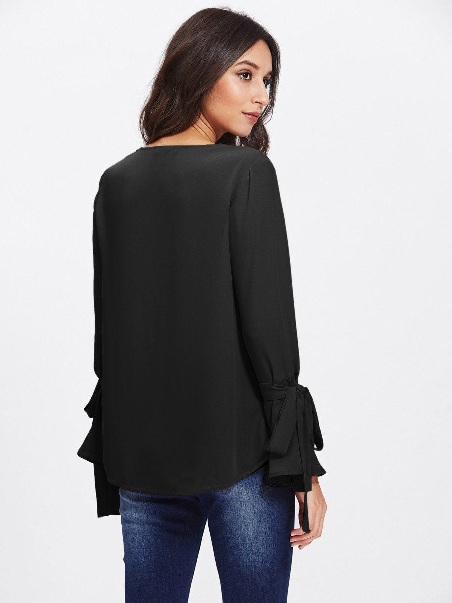 Pearl Embellished Cuff Blouse