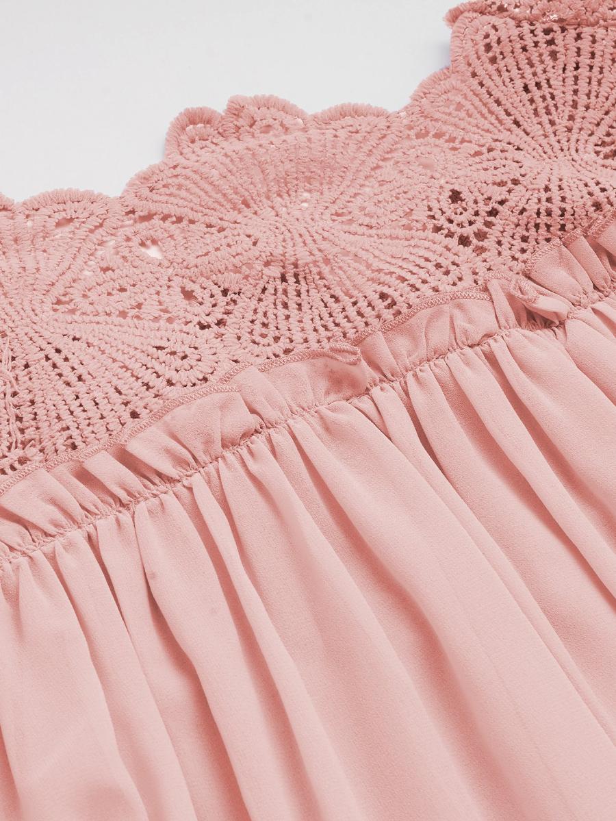 Lace Yoke Smock Top