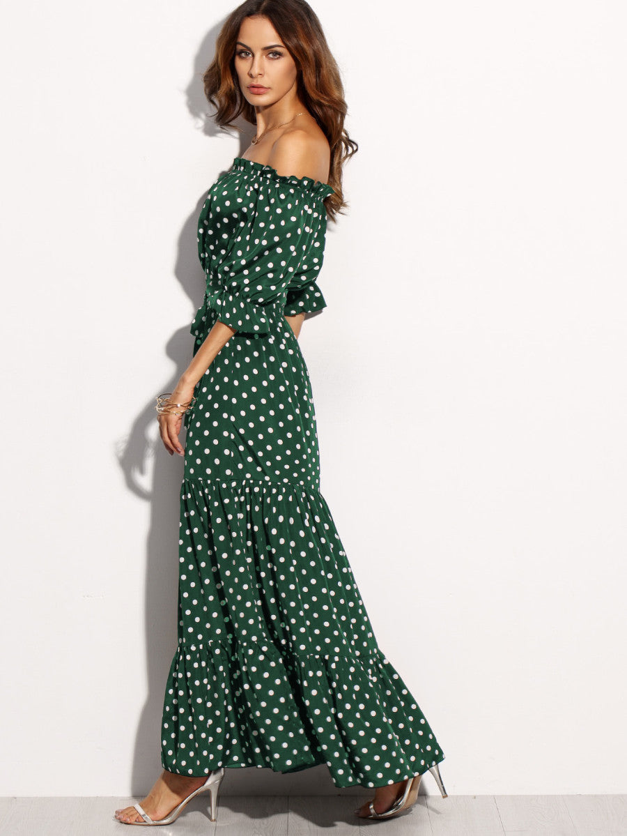 Robe Bardot à pois